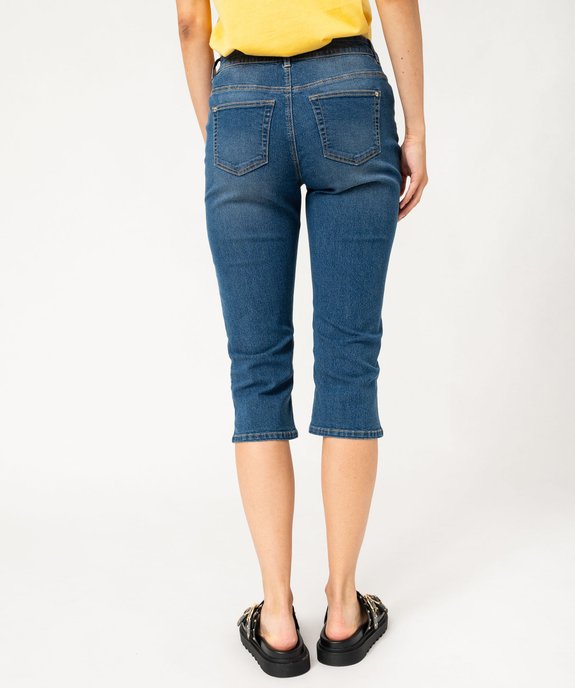 Pantacourt femme en toile denim extensible vue8 - GEMO 4G FEMME - GEMO