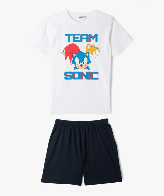 Pyjashort bicolore avec motif coloré garçon - Sonic The Hedgehog vue1 - SONIC - GEMO