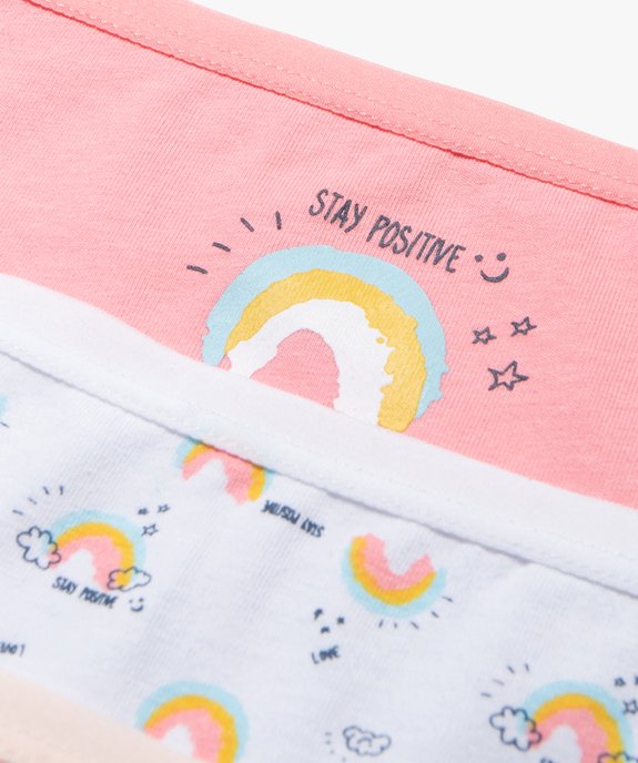 Shorty coton stretch imprimé licorne fille (lot de 3) vue6 - GEMO 4G FILLE - GEMO