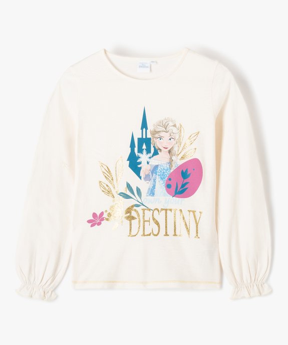 Tee-shirt fille avec motif pailleté La Reine des Neiges - Disney vue1 - REINE DES NEIGE - GEMO