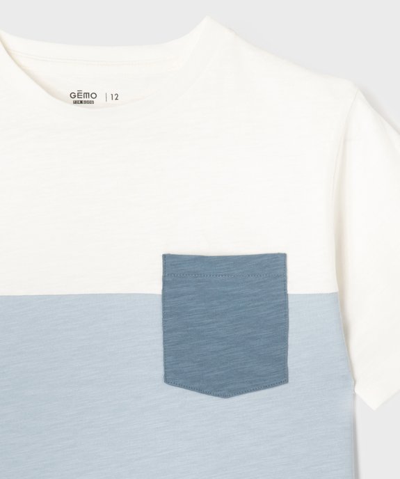 Tee-shirt manches courtes bicolore garçon vue2 - GEMO 4G GARCON - GEMO