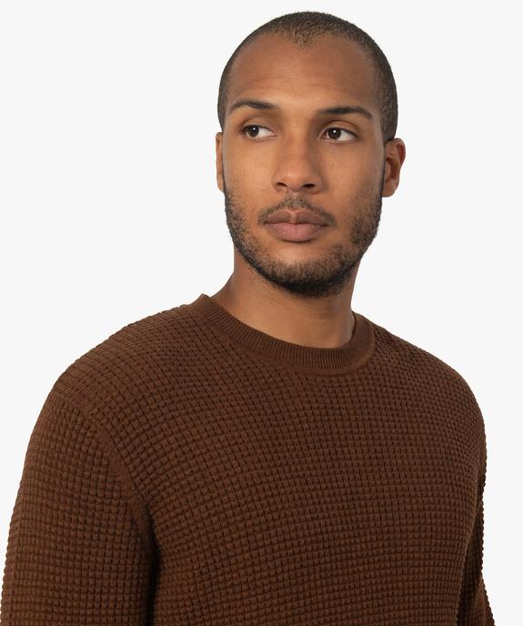 Pull homme en maille texturée vue2 - GEMO (HOMME) - GEMO