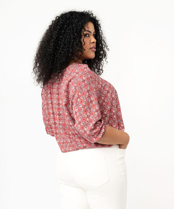 Blouse imprimée à manches 3/4 femme grande taille vue3 - GEMO 4G GT - GEMO