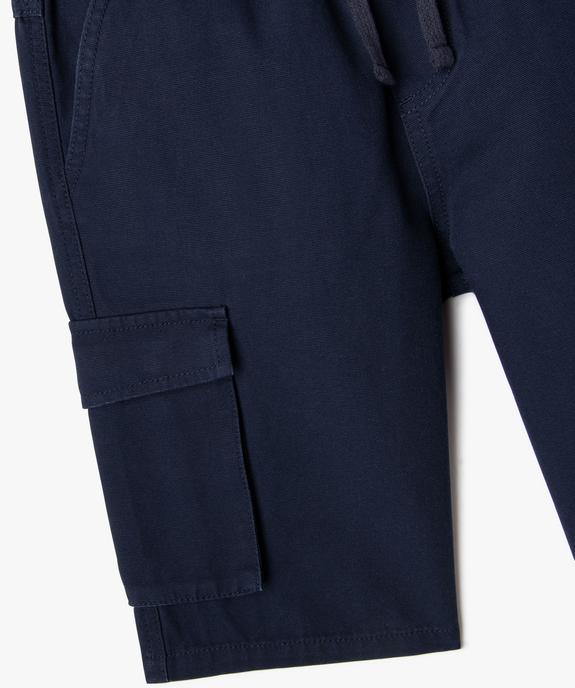Bermuda cargo regular en coton avec taille ajustable garçon vue8 - GEMO (JUNIOR) - GEMO