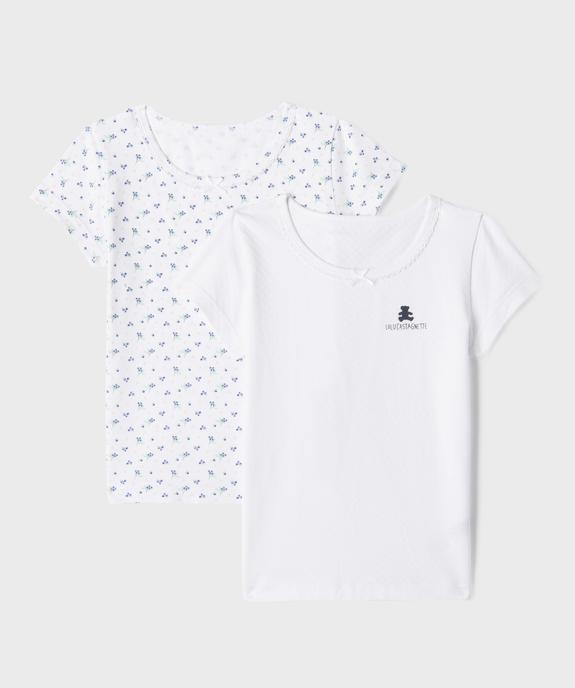 Tee-shirt lingerie à manches courtes fille (lot de 2) - LuluCastagnette - LULU CASTAGNETTE GEMO FOR GOOD Tee-shirt lingerie à manches courtes fille (lot de 2) - LuluCastagnette vue1 - LULU CASTAGNETTE GEMO FOR GOOD - GEMO