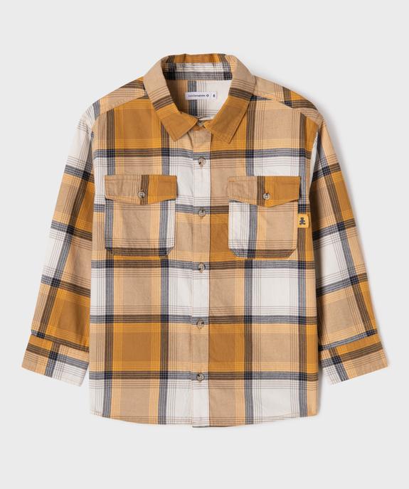 Chemise à manches longues en flanelle de coton à carreaux garçon - LuluCastagnette vue2 - LULUCASTAGNETTE - GEMO