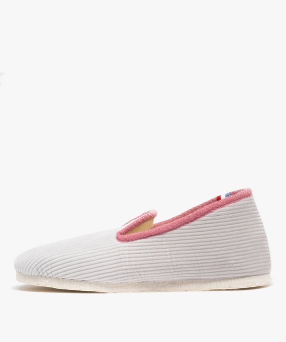 Chaussons enveloppants en velours doublés laine femme vue3 - GEMO(HOMWR FEM) - GEMO