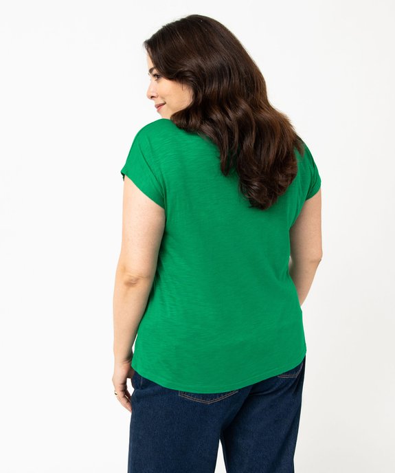 Tee-shirt à manches courtes avec message femme grande taille vue3 - GEMO (G TAILLE) - GEMO