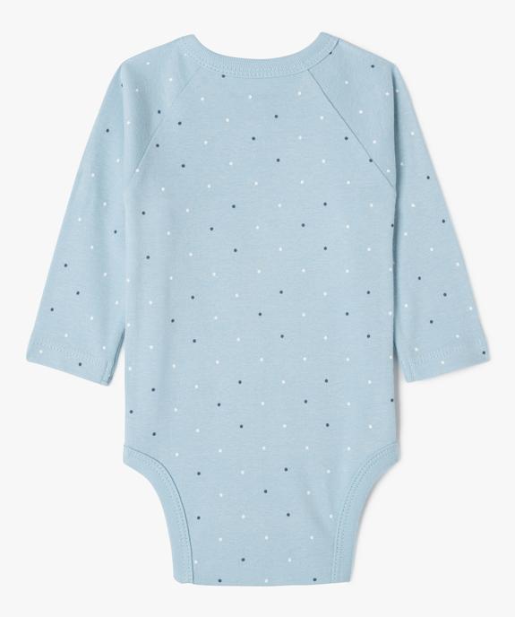 Bodies manches longues fermeture croisée devant bébé garçon (lot de 5) vue4 - GEMO 4G BEBE - GEMO