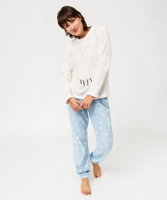 Pyjama chaud en maille peluche douillette femme vue2 - GEMO(HOMWR FEM) - GEMO