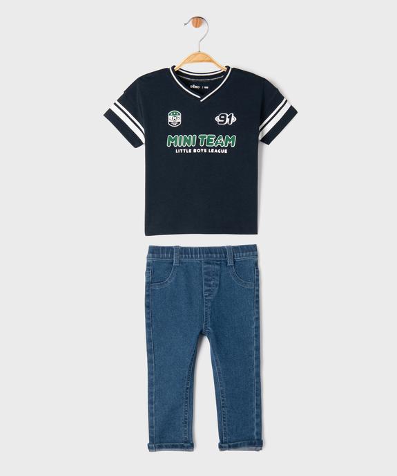 Ensemble 2 pièces jean + tee-shirt manches courtes bébé garçon vue3 - GEMO(BEBE DEBT) - GEMO