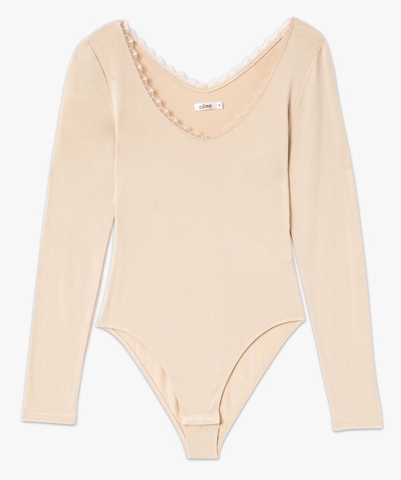 Body thermique à manches longues et col V femme vue5 - GEMO(HOMWR FEM) - GEMO