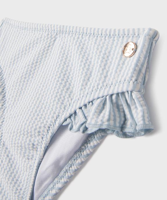Maillot de bain 2 pièces à rayures et volants bébé fille - LuluCastagnette vue2 - LULUCASTAGNETTE - GEMO