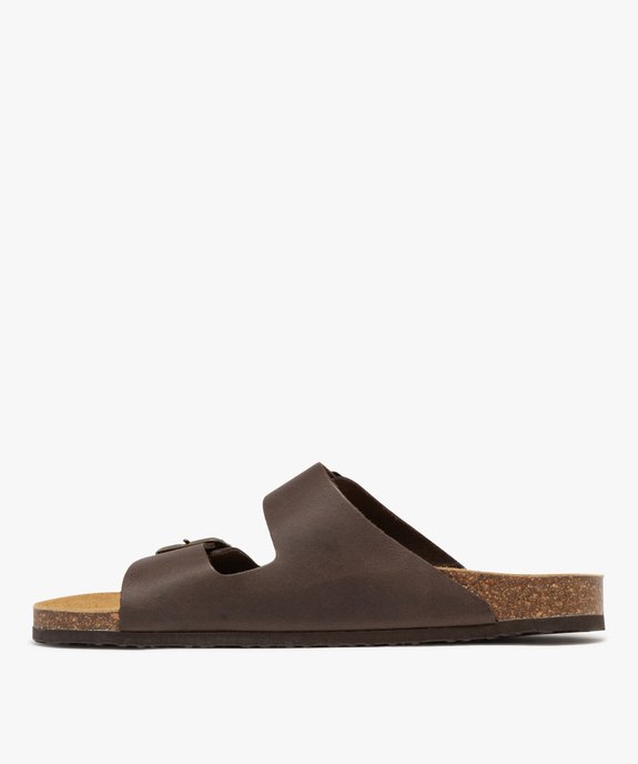 Sandales mules confort en cuir 2 brides homme vue3 - TANEO GEMO FOR GOOD - GEMO