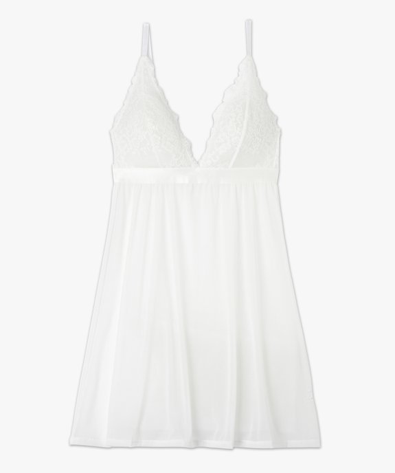 Nuisette en dentelle et tulle femme vue4 - GEMO(HOMWR FEM) - GEMO