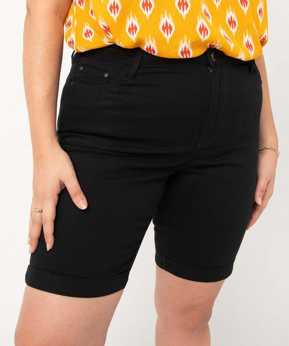 Bermuda à revers en coton stretch femme grande taille - GEMO 4G GT Bermuda à revers en coton stretch femme grande taille vue2 - GEMO 4G GT - GEMO