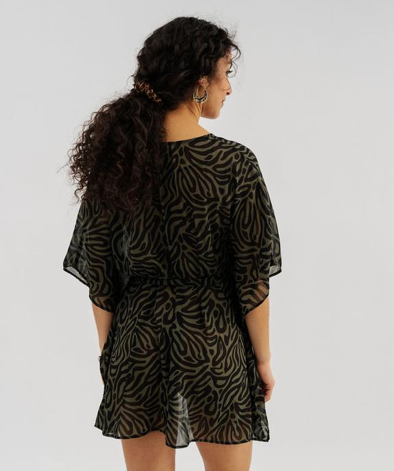 Robe de plage en voile à motifs femme vue4 - GEMO 4G FEMME - GEMO