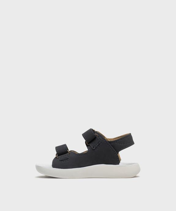 Sandales dessus cuir avec fermeture scratchs bébé garçon - Geox vue3 - GEOX - GEMO
