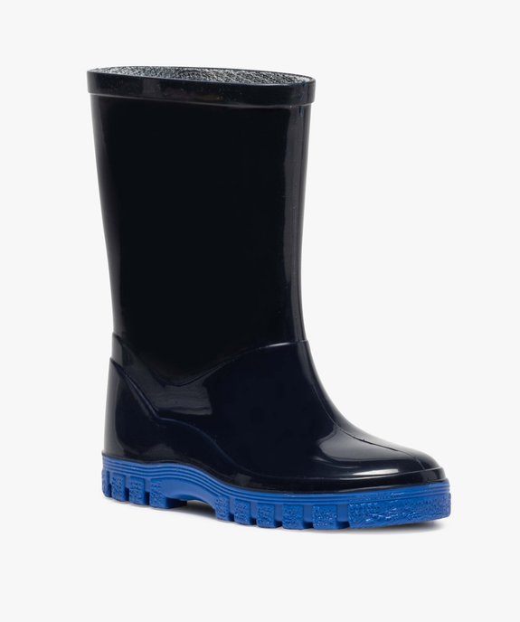 Bottes de pluie bébé garçon à semelle crantée contrastante vue2 - GEMO(BEBE DEBT) - GEMO