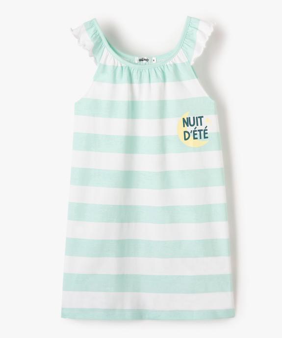 Chemise de nuit fille sans manches à rayures vue1 - GEMO (ENFANT) - GEMO