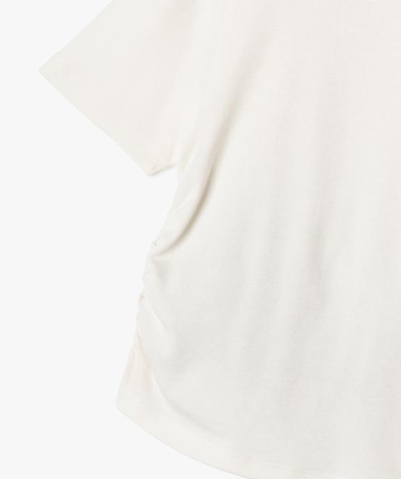 Tee-shirt manches courtes crop top à fronces fille vue2 - GEMO 4G FILLE - GEMO