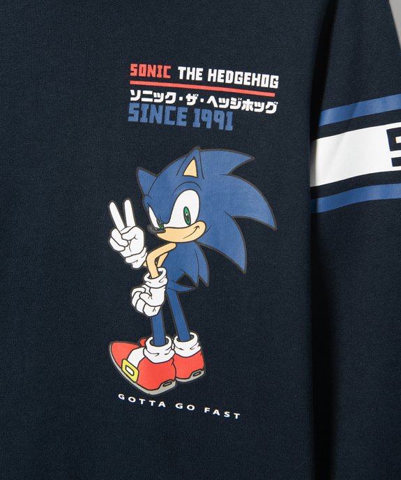 Sweat garçon à capuche avec motif - Sonic le hérisson vue2 - SONIC - GEMO