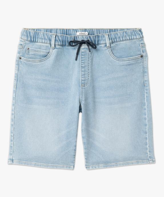 Bermuda en jean stretch ample à taille élastique homme vue4 - GEMO (HOMME) - GEMO