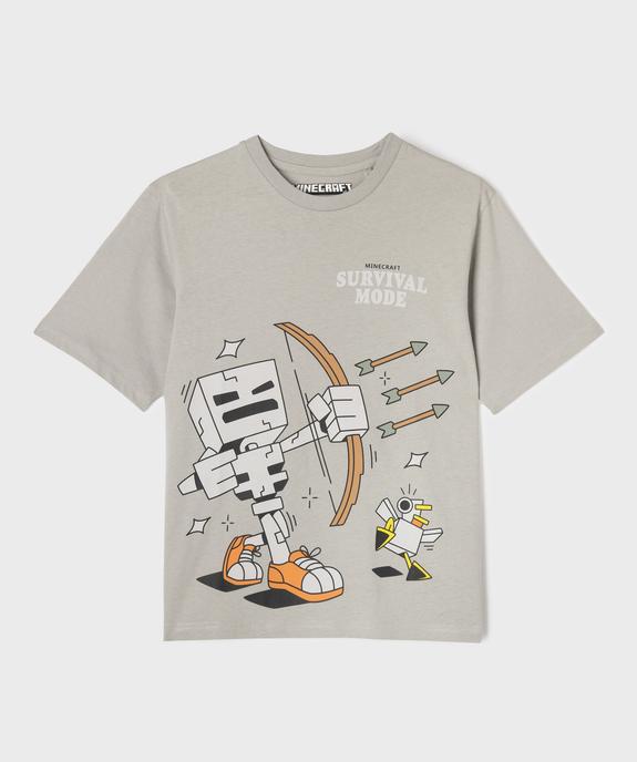 Tee-shirt Minecraft mode survie garçon vue2 - MINECRAFT - GEMO