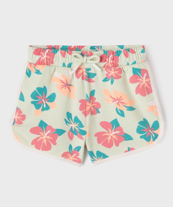 Short en maille à motifs fleuris fille vue1 - GEMO (ENFANT) - GEMO