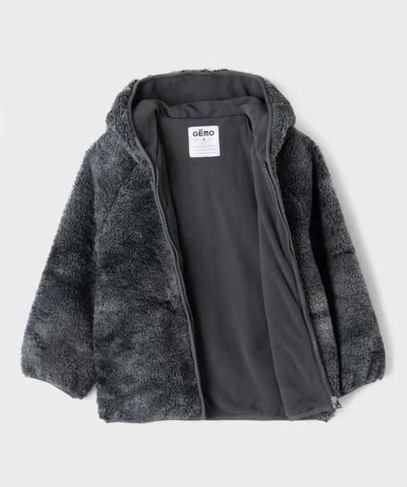 Blouson à capuche en sherpa doublé polaire garçon vue2 - GEMO (ENFANT) - GEMO