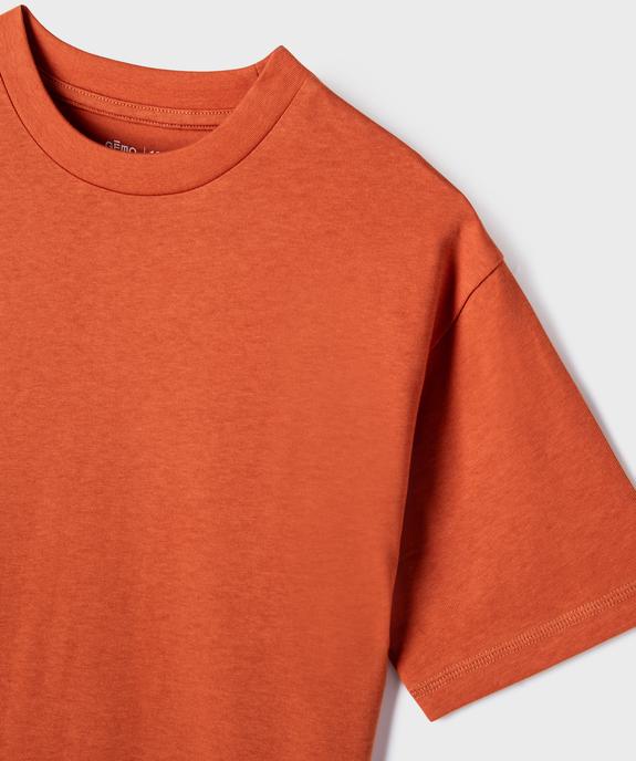 Tee-shirt uni à col rond garçon vue2 - GEMO (JUNIOR) - GEMO