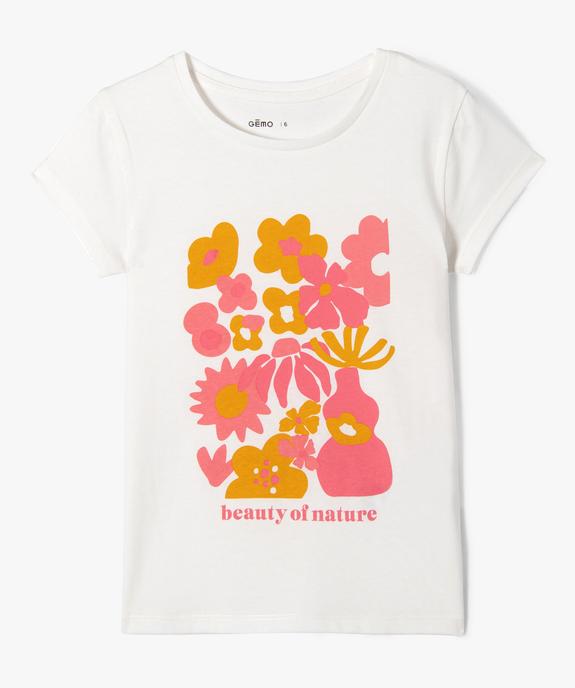 Tee-shirt à manches ultra courtes avec motif girly fille vue1 - GEMO 4G FILLE - GEMO