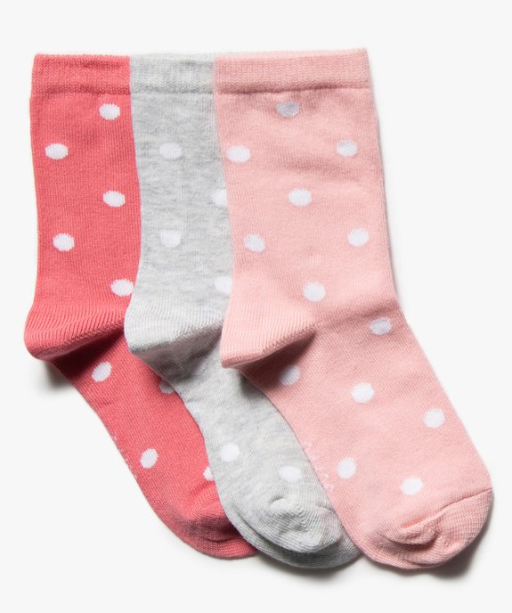Chaussettes hautes à pois fille (lot de 3) vue1 - GEMO (ENFANT) - GEMO