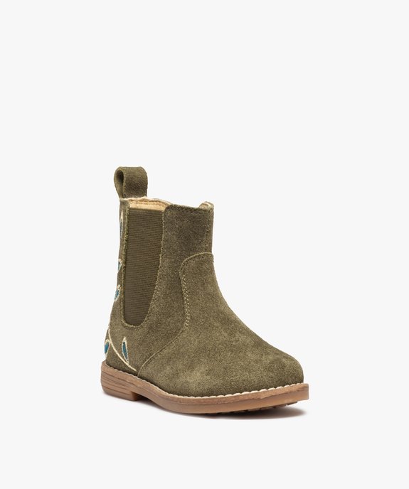 Boots bébé fille style Chelsea dessus cuir retourné – NA! vue3 - NA! - GEMO