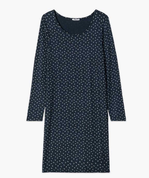 Chemise de nuit à manches longues femme vue4 - GEMO 4G FEMME - GEMO