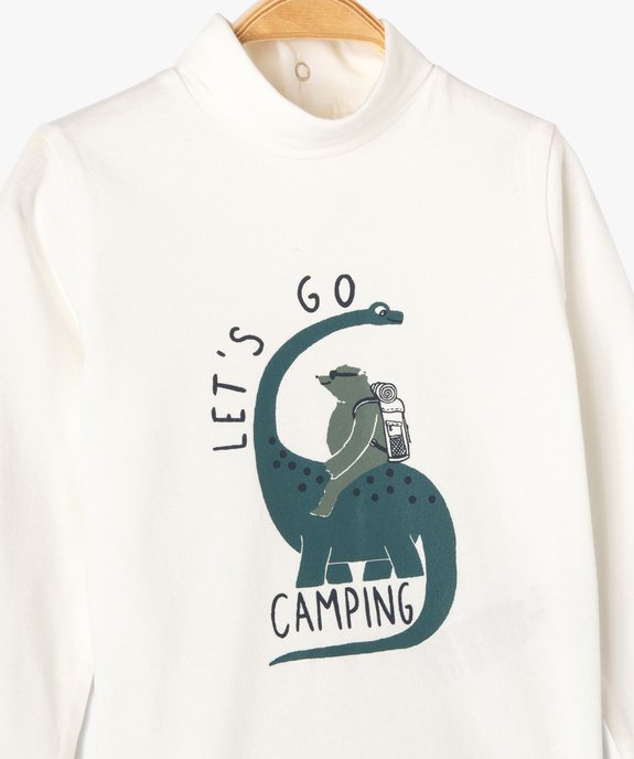 Tee-shirt bébé garçon à manches longues et col roulé inscription fantaisie vue2 - GEMO 4G BEBE - GEMO