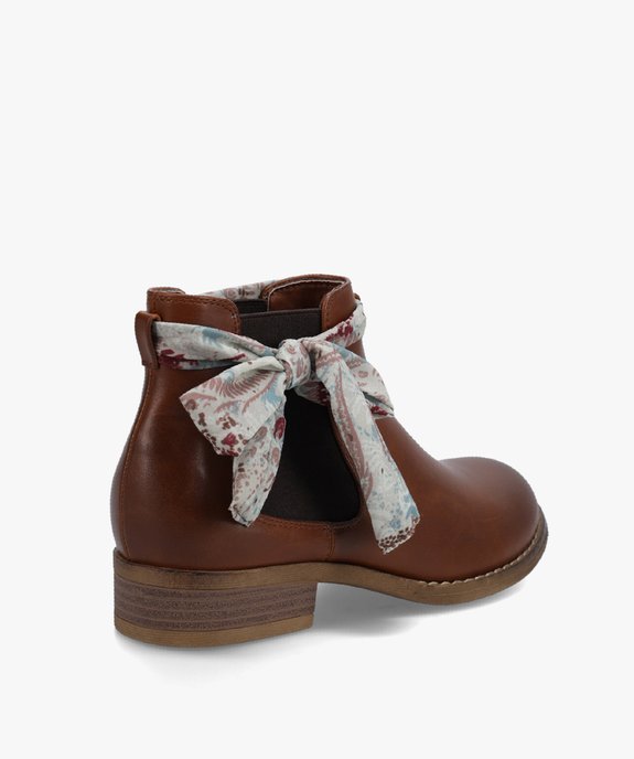 Boots femme style Chelsea unies à bride foulard vue5 - GEMO (CASUAL) - GEMO