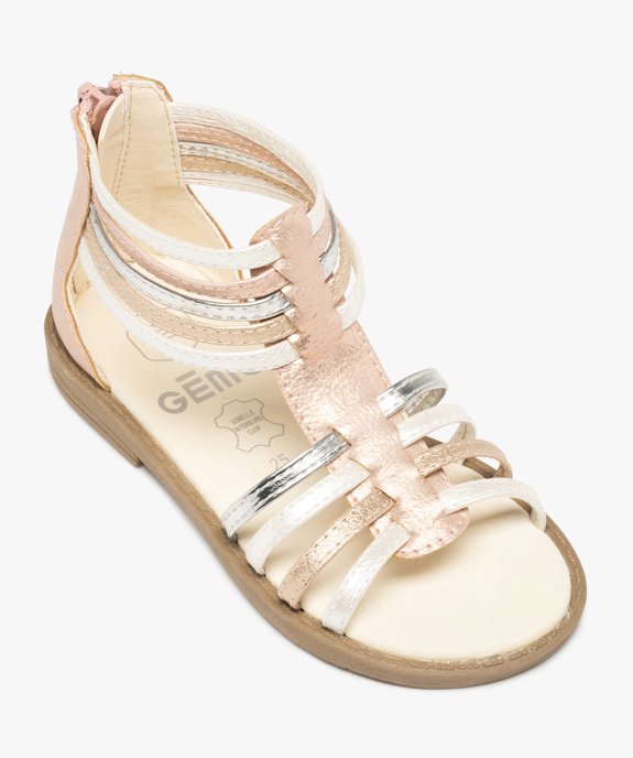 Sandales fille semi-montantes à fines brides métallisées vue5 - GEMO (ENFANT) - GEMO