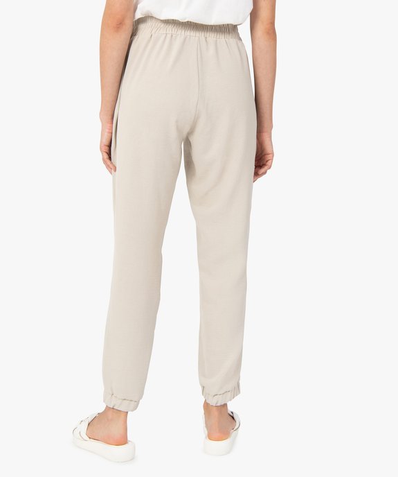 Pantalon femme fluide coupe ample resserrée dans le bas vue3 - GEMO(FEMME PAP) - GEMO