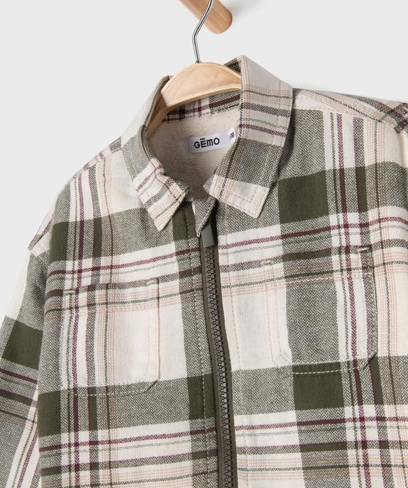 Chemise à carreaux zippée doublée polaire bébé garçon vue3 - GEMO(BEBE DEBT) - GEMO