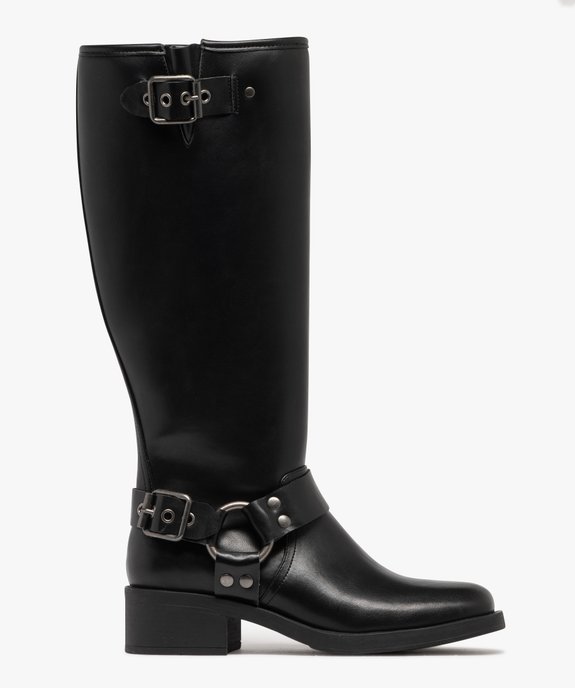 Bottes femme style cavalière à bout carré avec bride fantaisie vue2 - 5 MILES - GEMO