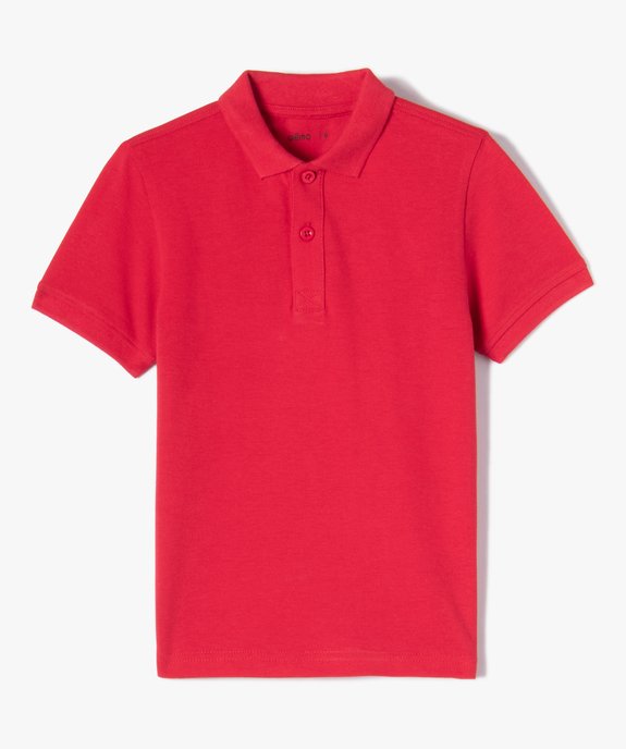 Polo à manches courtes uni en maille piquée garçon 100% coton biologique vue1 - GEMO (ENFANT) - GEMO