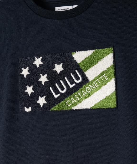 Sweat en molleton piqué imprimé garçon - LuluCastagnette vue3 - LULUCASTAGNETTE - GEMO