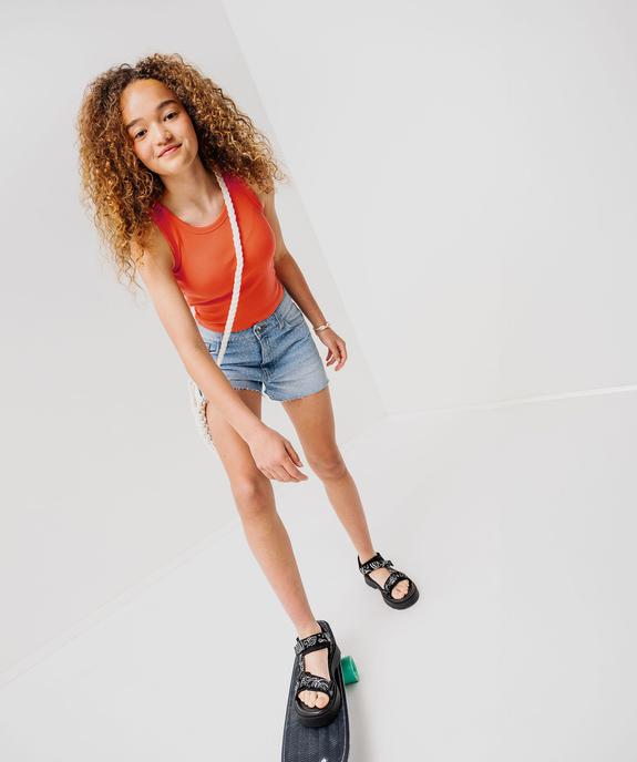 Débardeur en maille côtelée coupe courte fille vue5 - GEMO 4G FILLE - GEMO