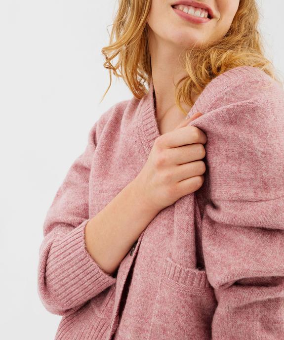 Gilet à col V avec poches femme vue2 - GEMO(FEMME PAP) - GEMO