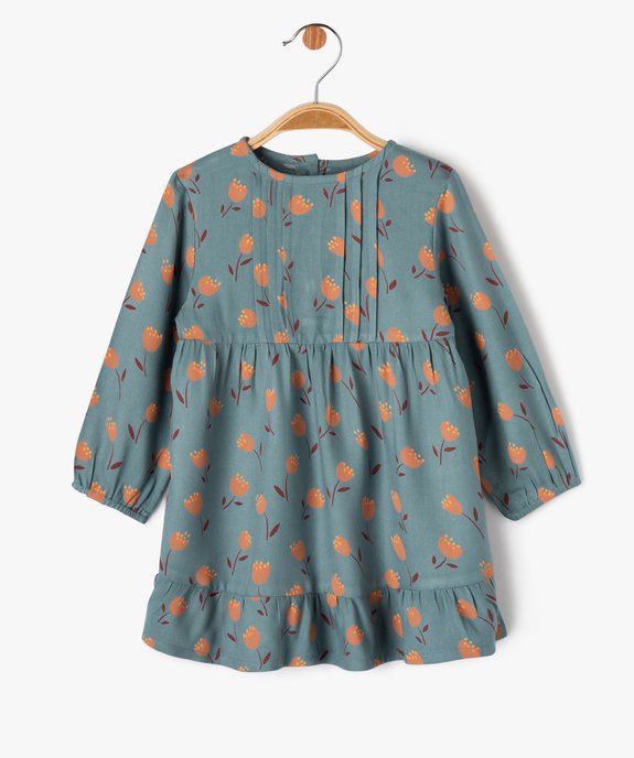 Robe à manches longues à motifs fleuris bébé fille vue1 - GEMO(BEBE DEBT) - GEMO
