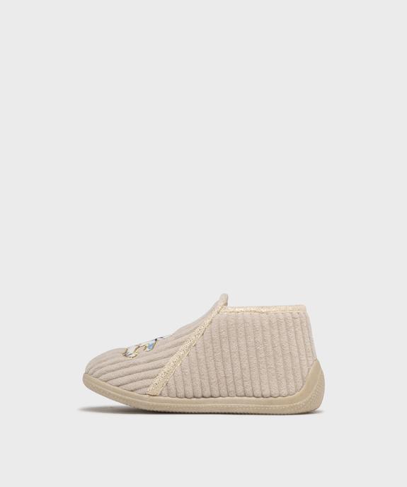 Chaussons montants zippés en velours côtelée fille - LuluCastagnette vue3 - LULU CASTAGNETT - GEMO