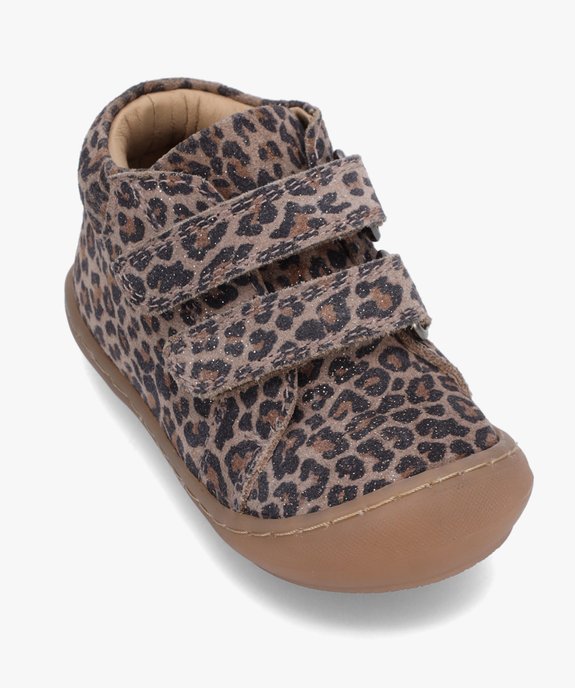 Chaussures premiers pas bébé fille dessus cuir léopard – NA! vue5 - NA! - GEMO