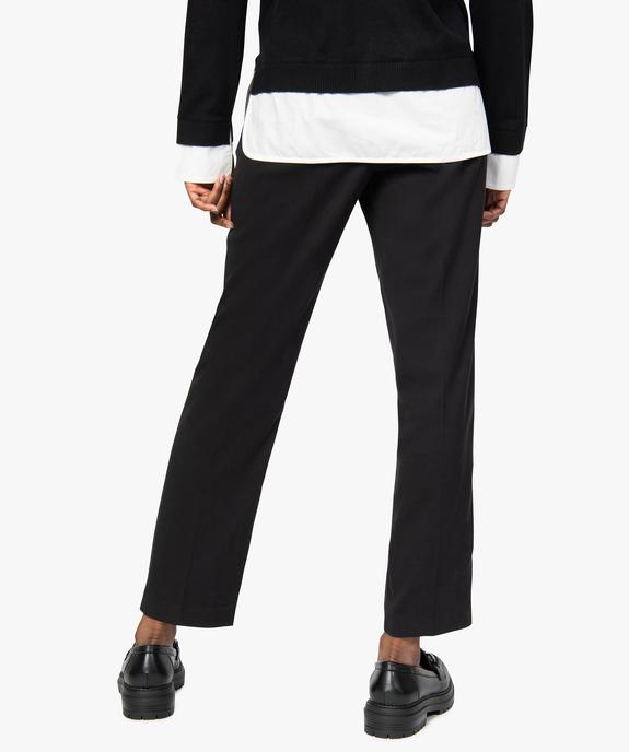 Pantalon femme aspect lainage avec taille élastiquée vue3 - GEMO(FEMME PAP) - GEMO
