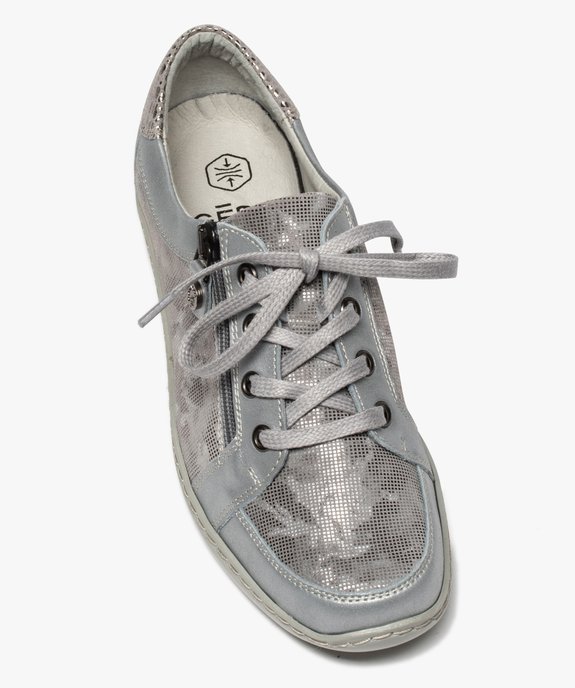 Derbies femme confort à lacets et zip dessus cuir vue5 - GEMO (CONFORT) - GEMO